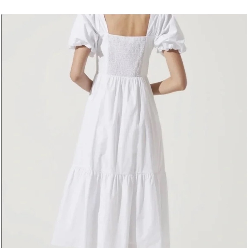 NWOT ASTR the label white poplin puff sleeve dress - Picture 6 of 11